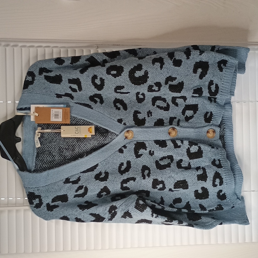 C&C California Animal Print Cardigan Sweater